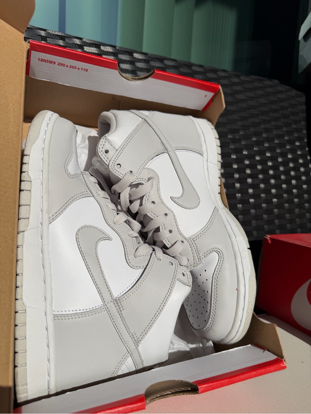 Nike High-Top Sneakers in White and Light Gray